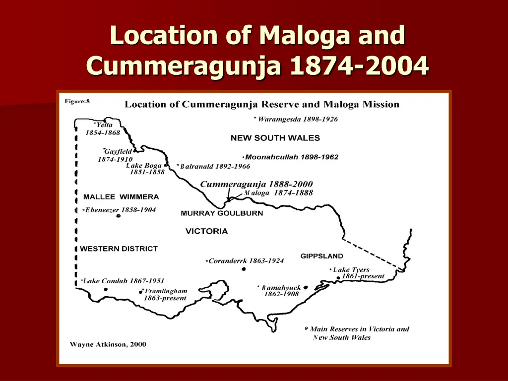 location of maloga and cummeragunja 1874 2004