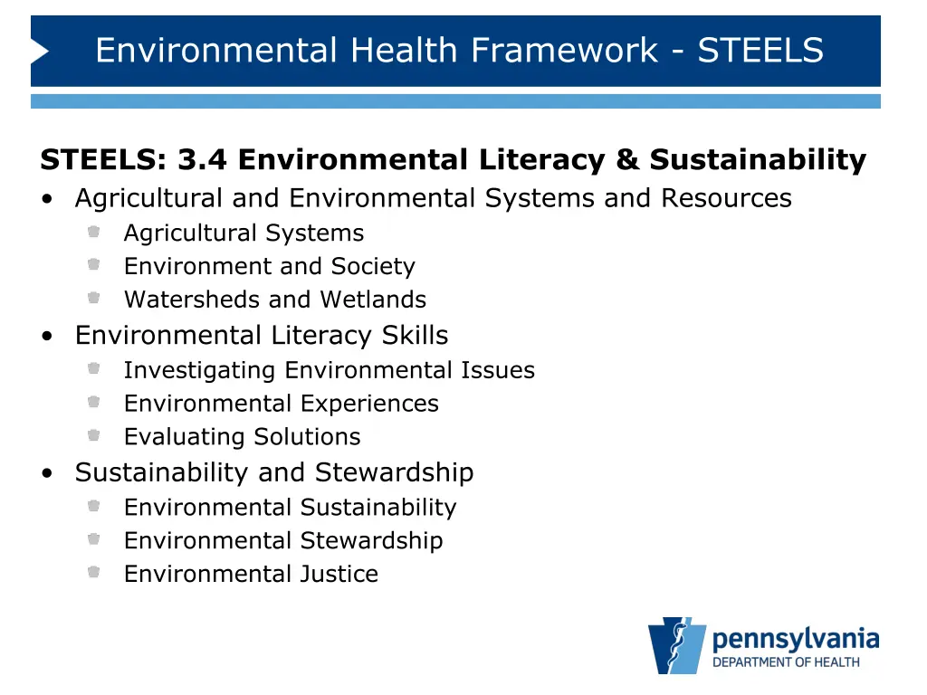 environmental health framework steels