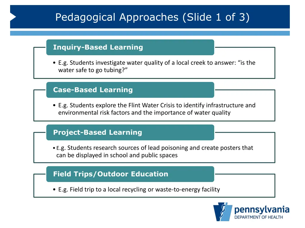 pedagogical approaches slide 1 of 3