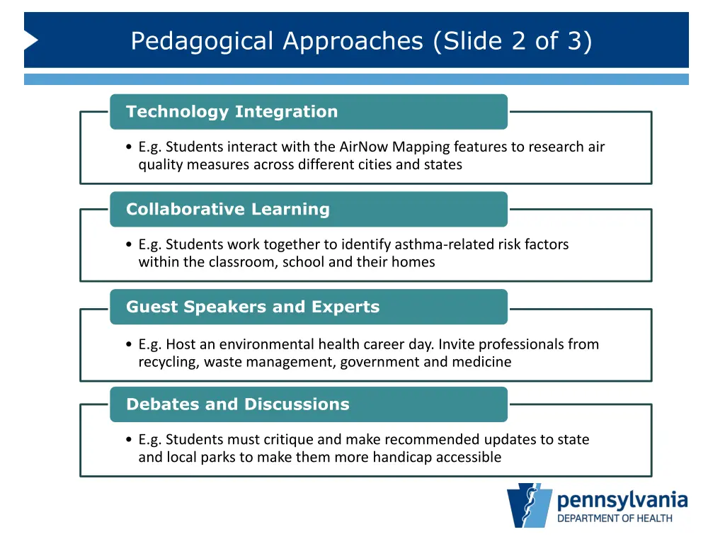 pedagogical approaches slide 2 of 3