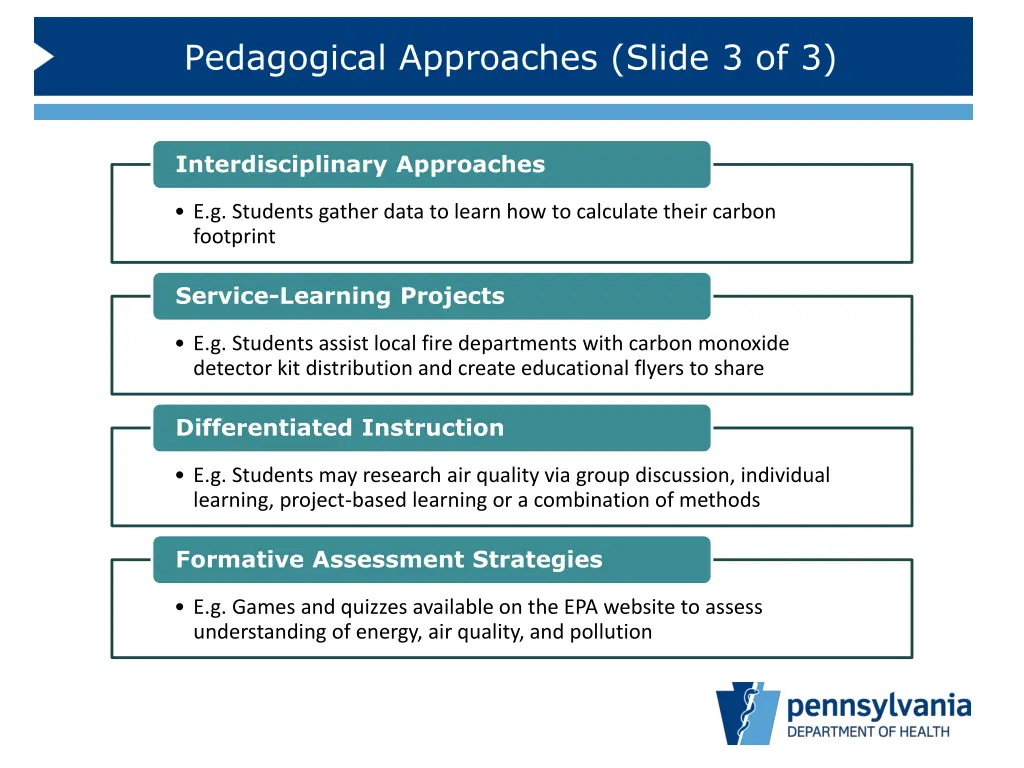 pedagogical approaches slide 3 of 3