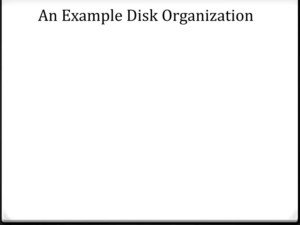 an example disk organization