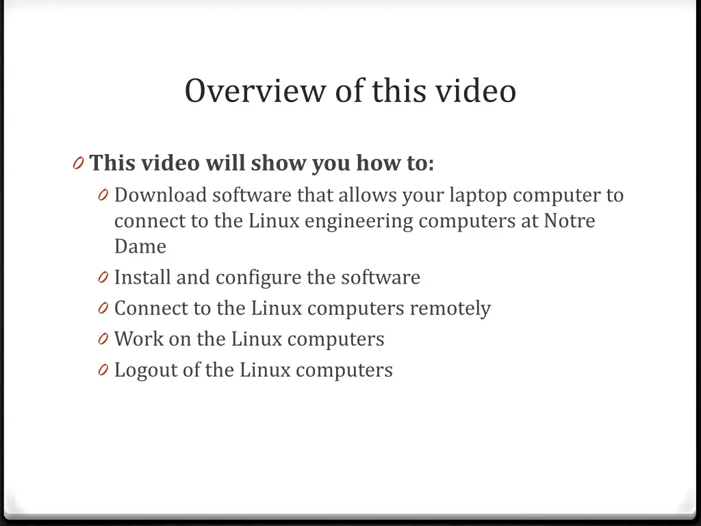 overview of this video