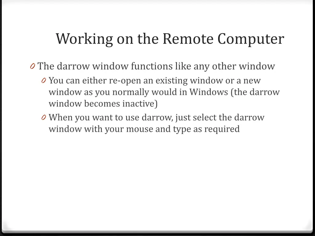 working on the remote computer