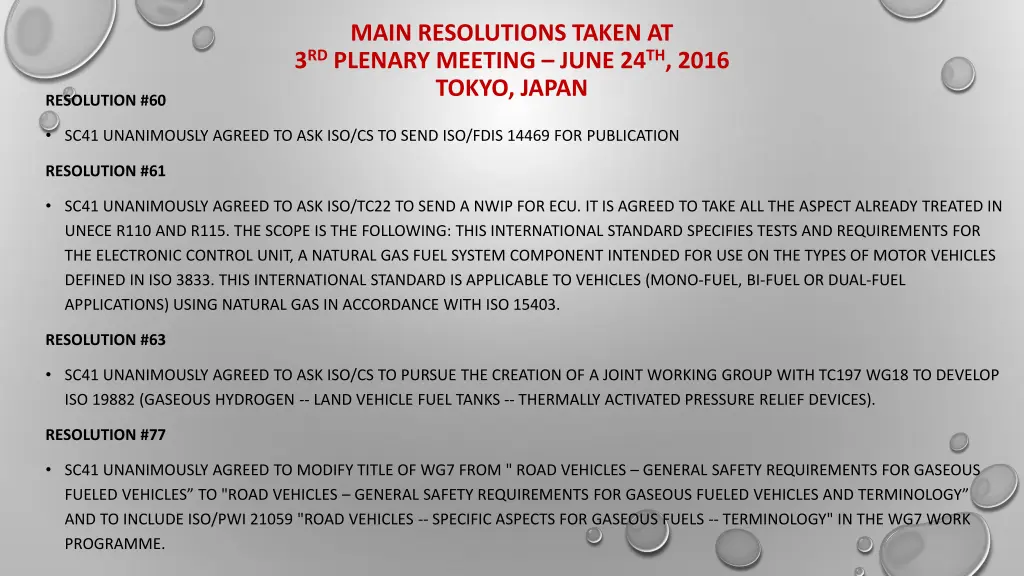 main resolutions taken at 3 rd plenary meeting
