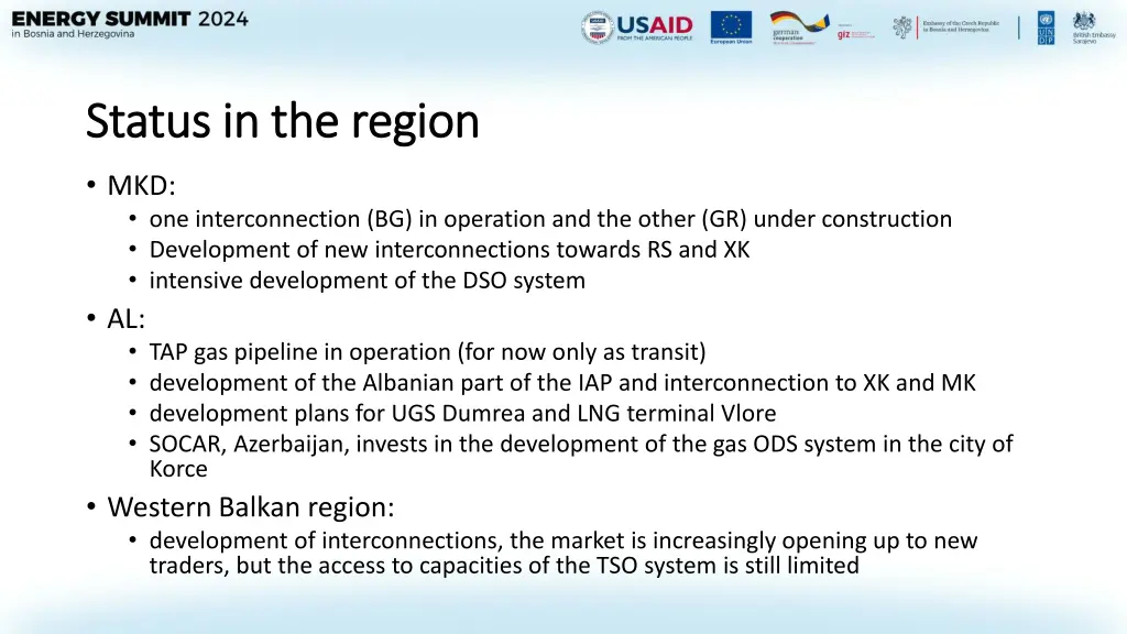 status in the region status in the region 1