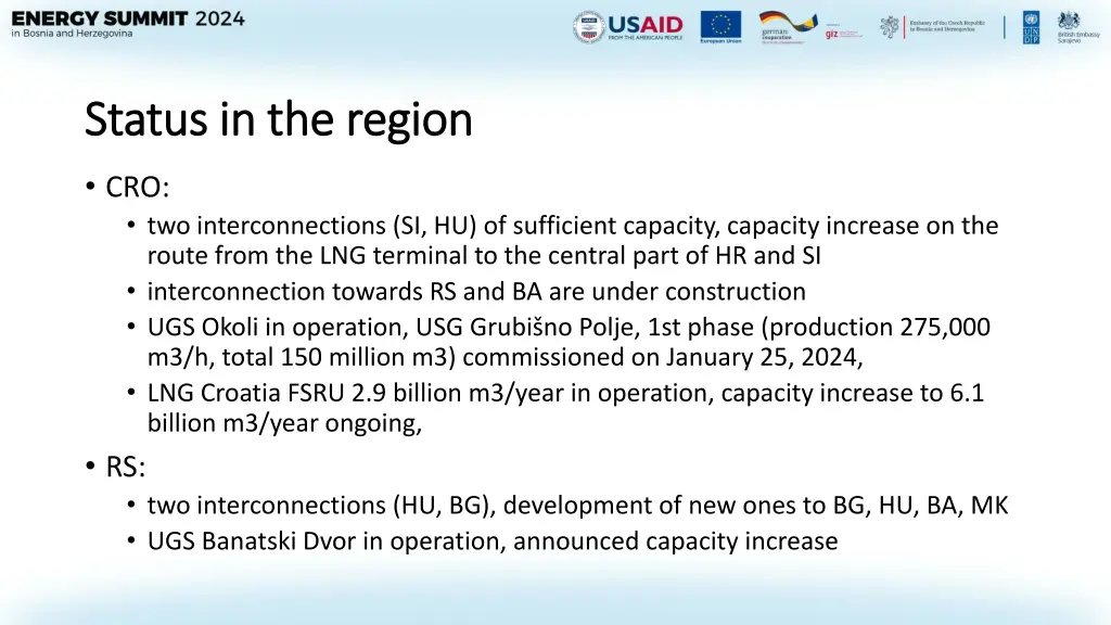 status in the region status in the region