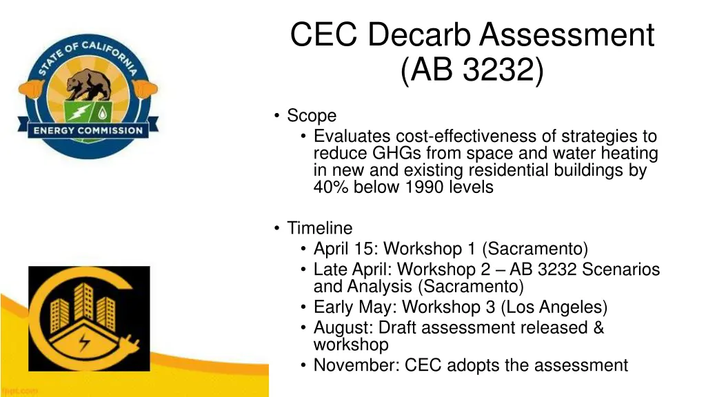 cec decarb assessment ab 3232