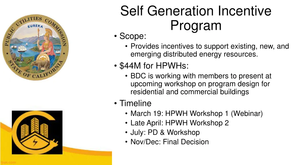 self generation incentive program scope provides