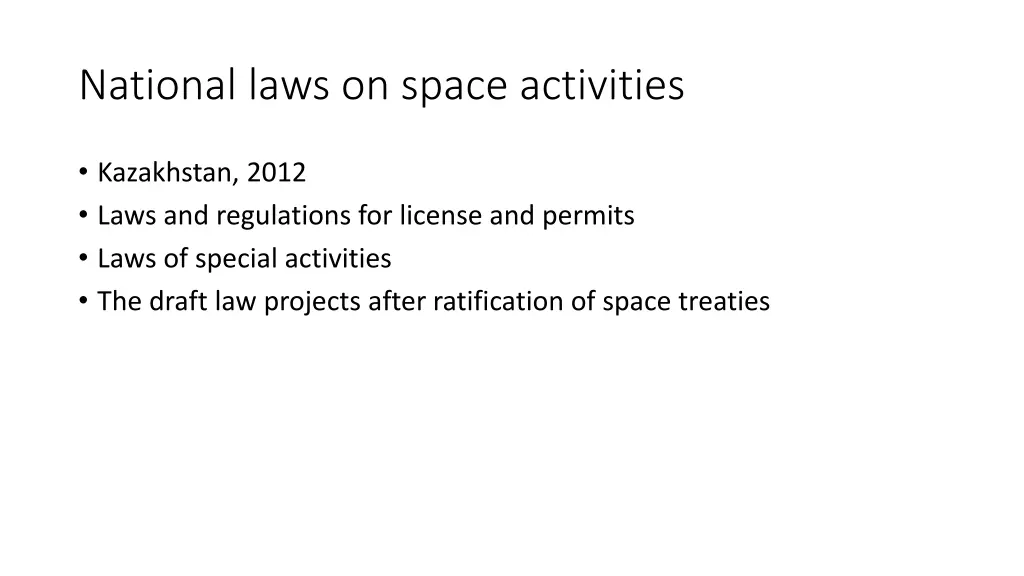national laws on space activities