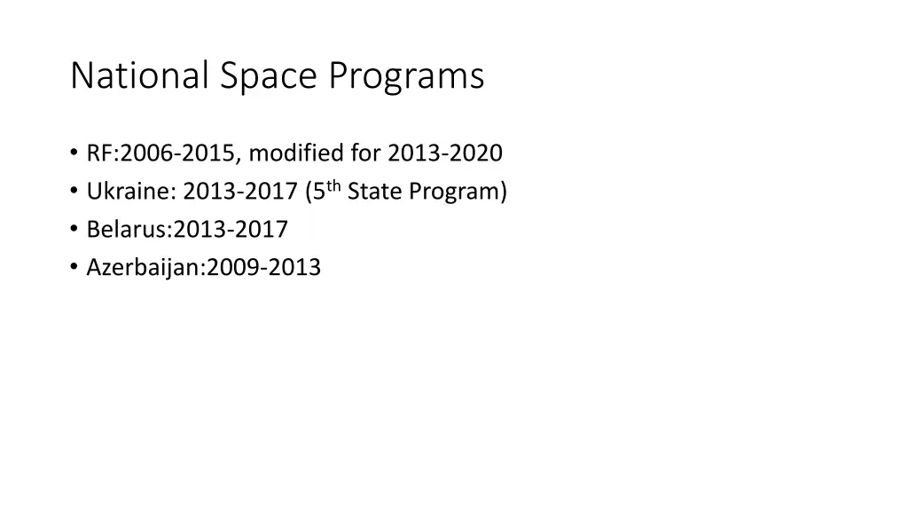 national space programs