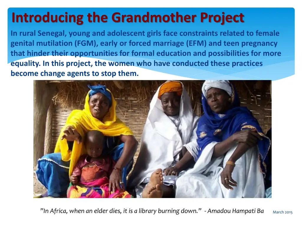 introducing the grandmother project