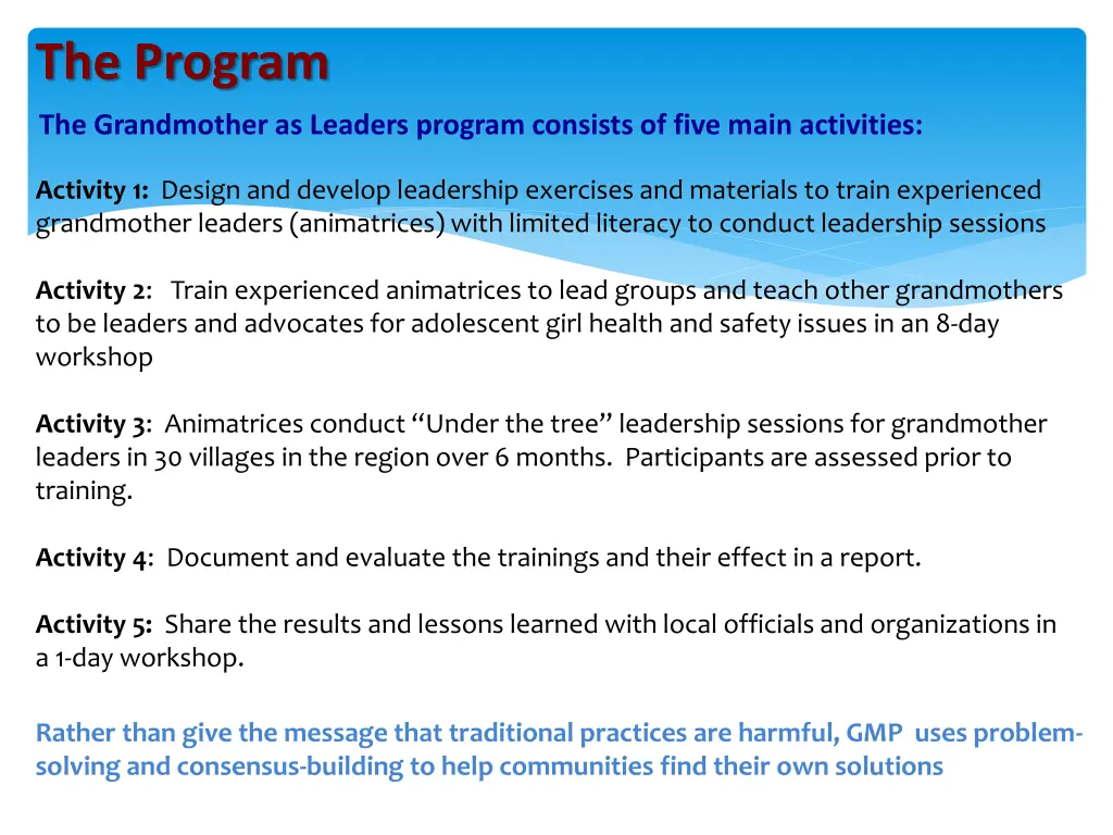 the program