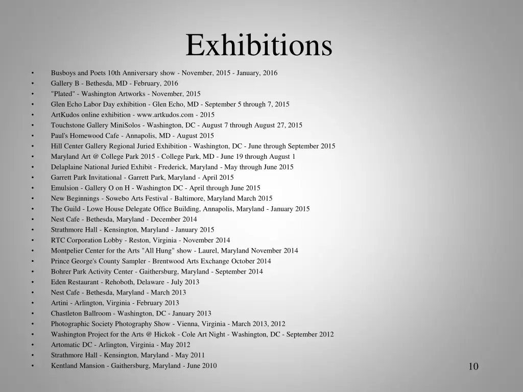 exhibitions