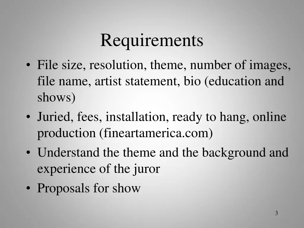 requirements