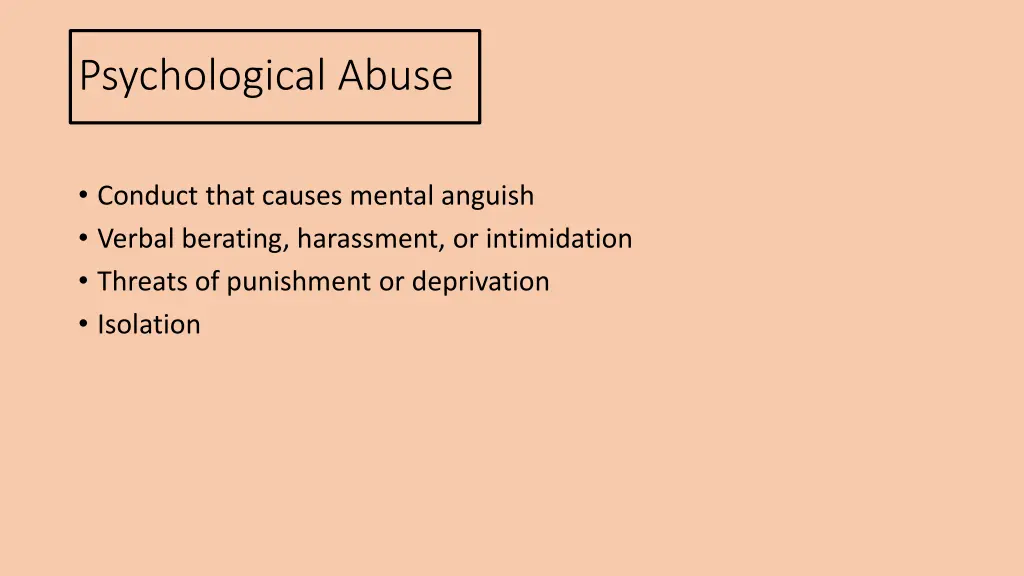 psychological abuse