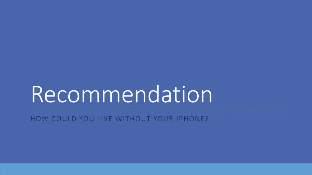 recommendation