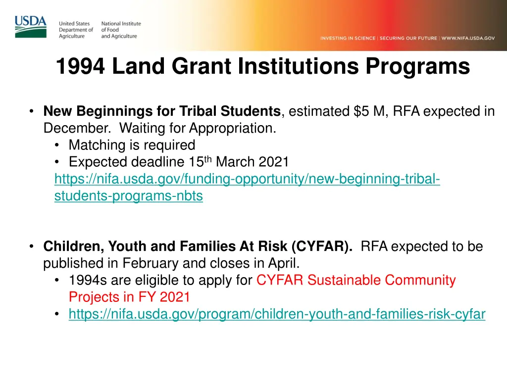 1994 land grant institutions programs