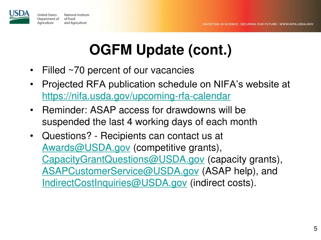 ogfm update cont