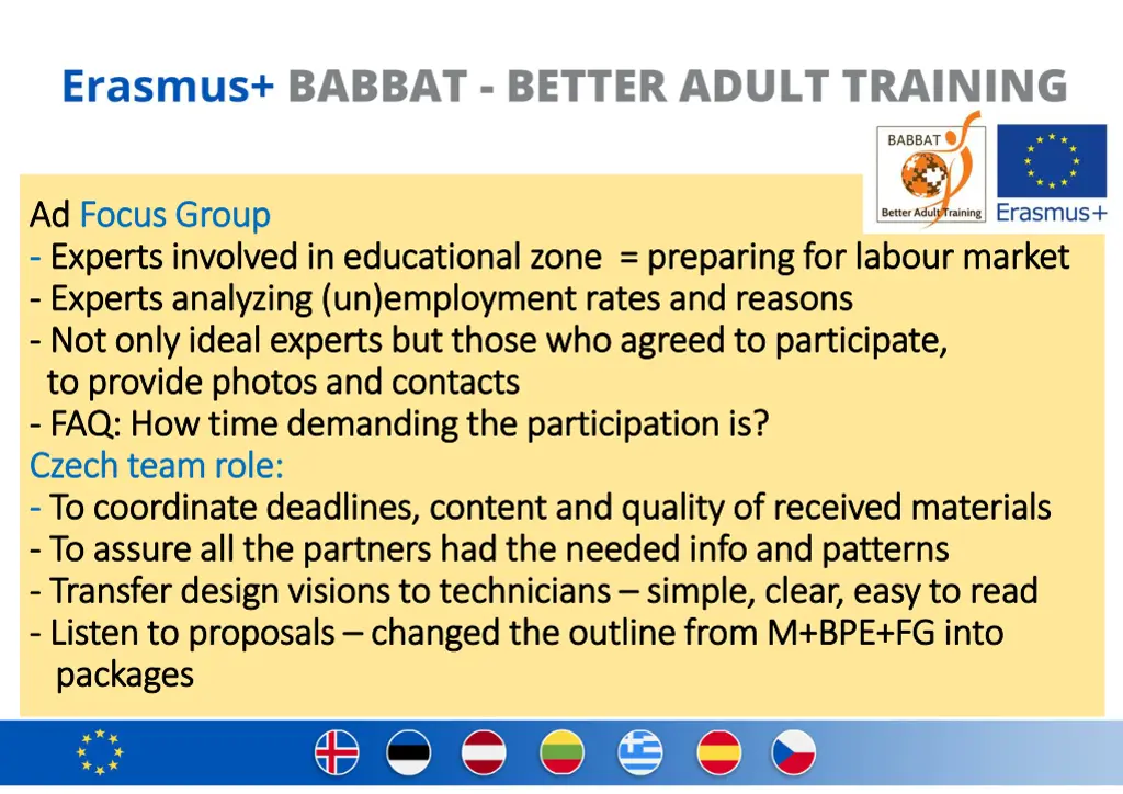 ad ad focus focus group experts experts involved