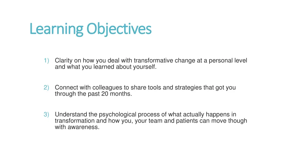 learning objectives learning objectives