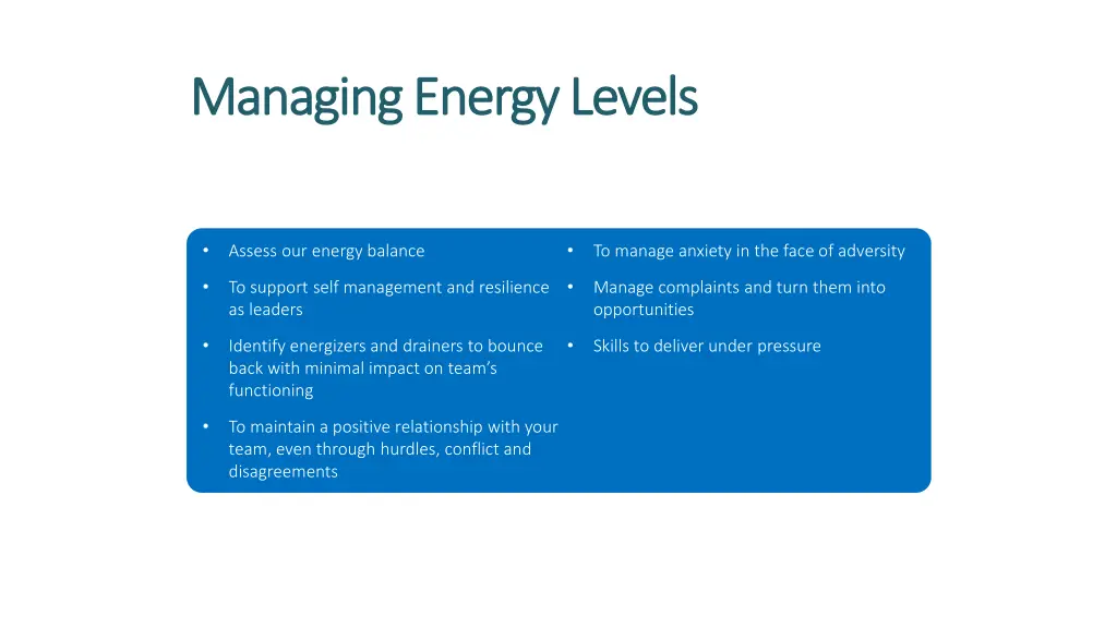 managing energy levels managing energy levels 1
