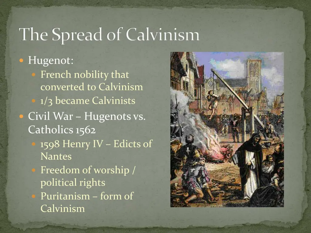 the spread of calvinism