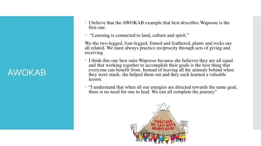 i believe that the awokab example that best