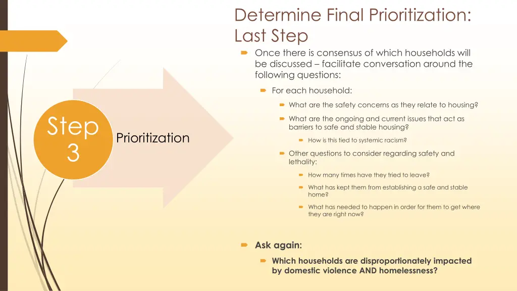 determine final prioritization last step once