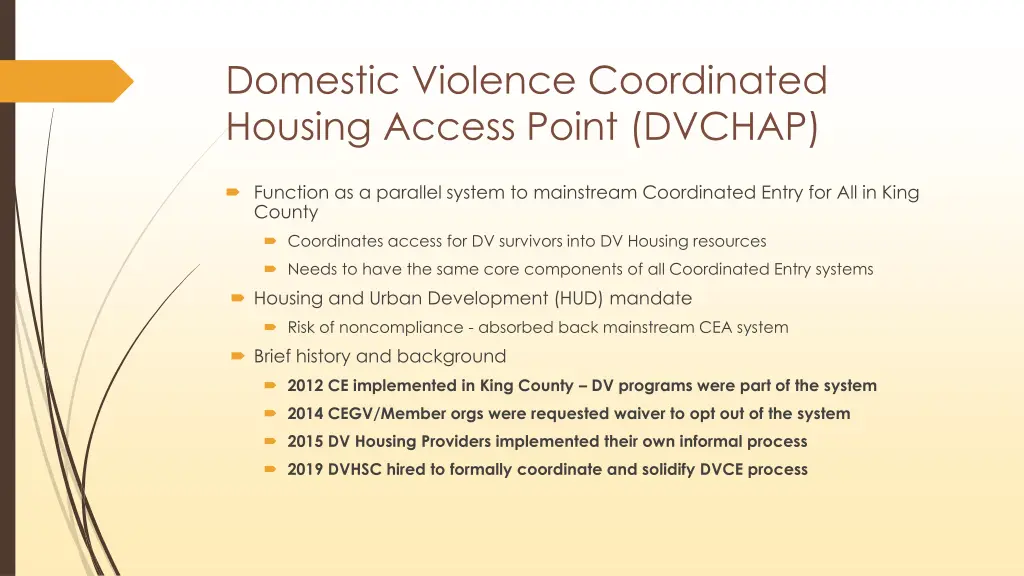 domestic violence coordinated housing access