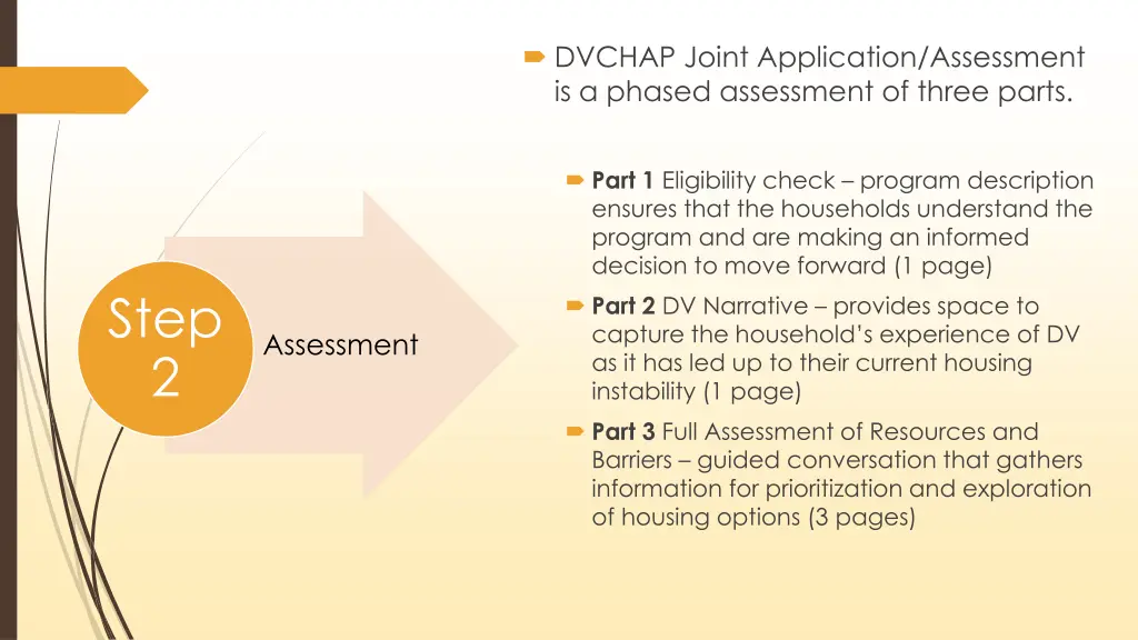 dvchap joint application assessment is a phased