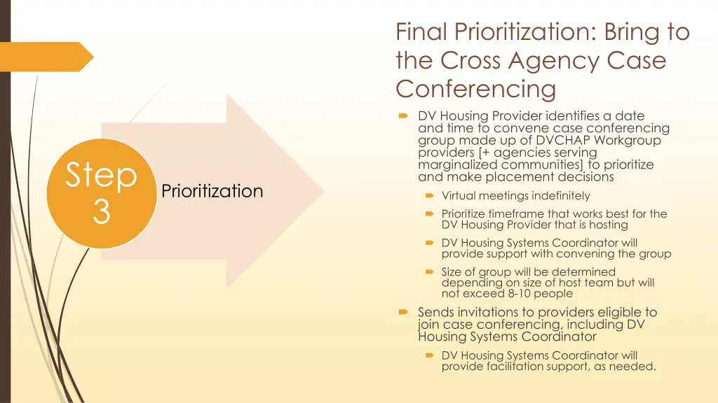 final prioritization bring to the cross agency