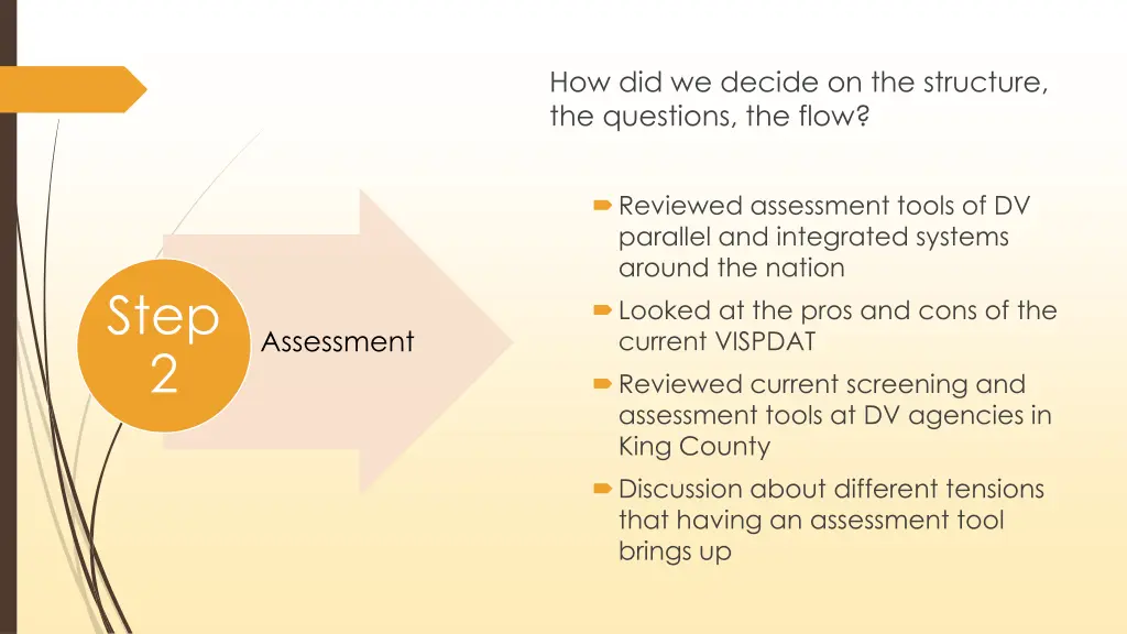 how did we decide on the structure the questions