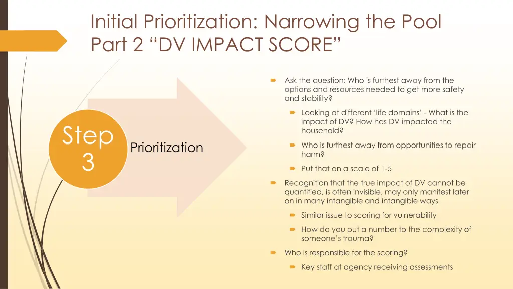 initial prioritization narrowing the pool part 1