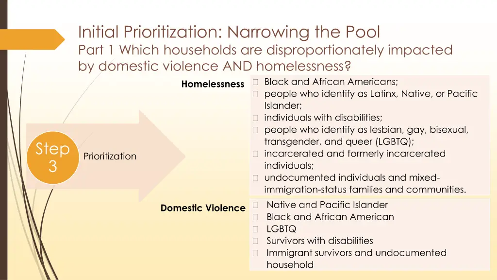 initial prioritization narrowing the pool part