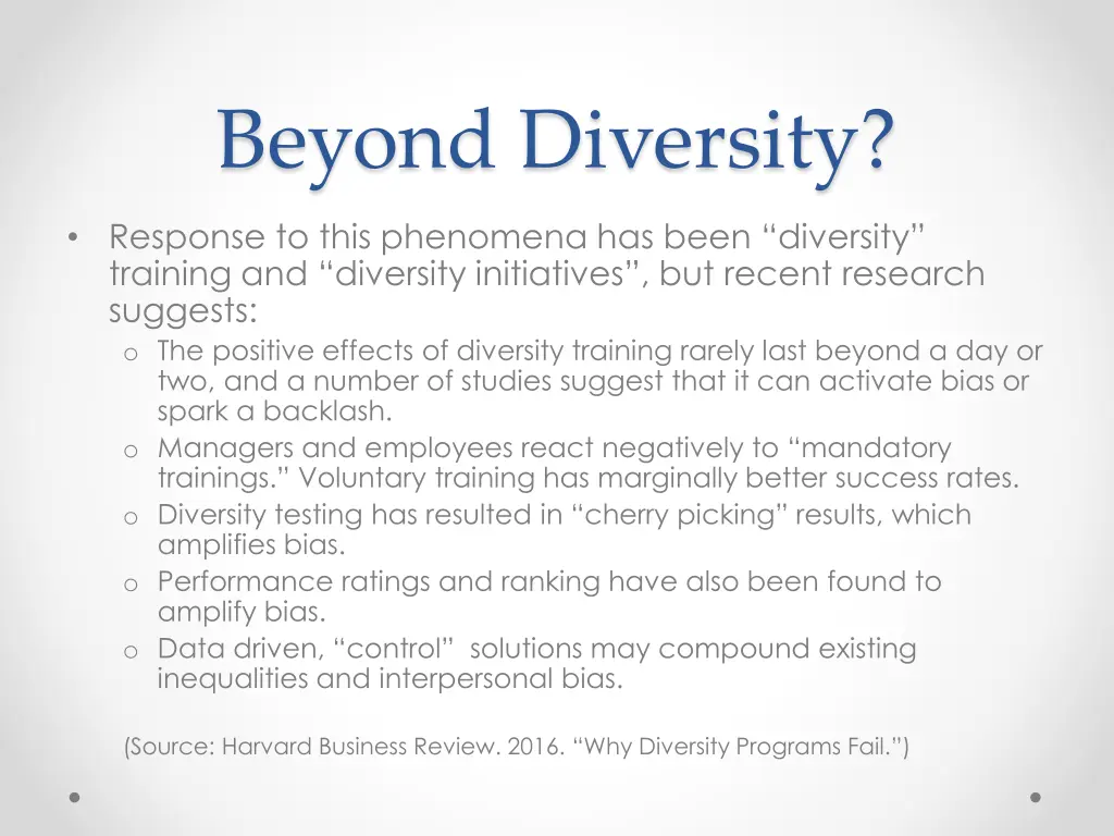 beyond diversity