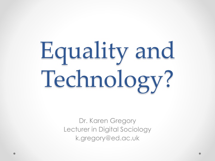 equality and technology