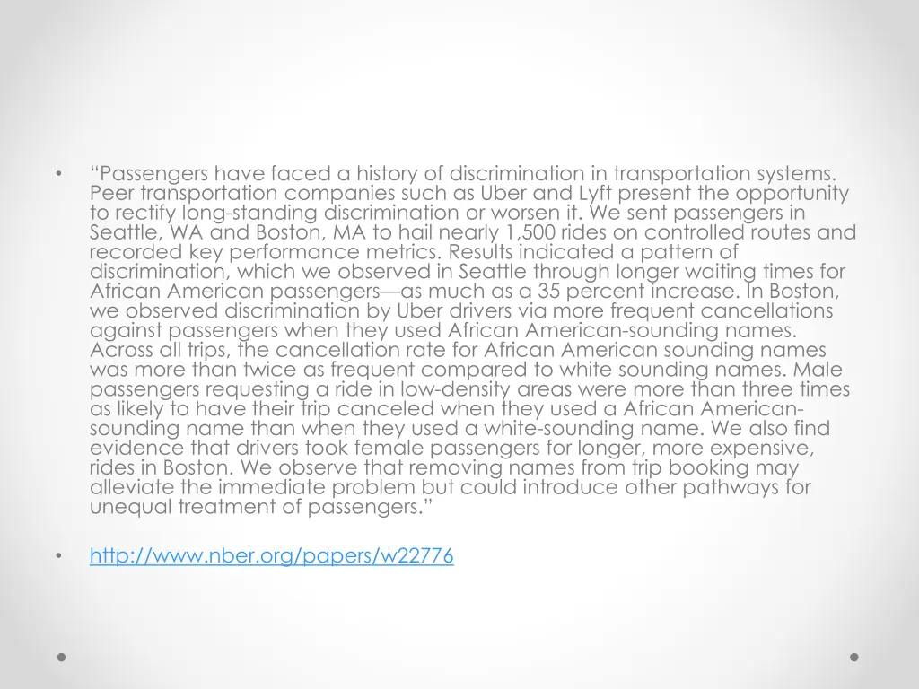 passengers have faced a history of discrimination