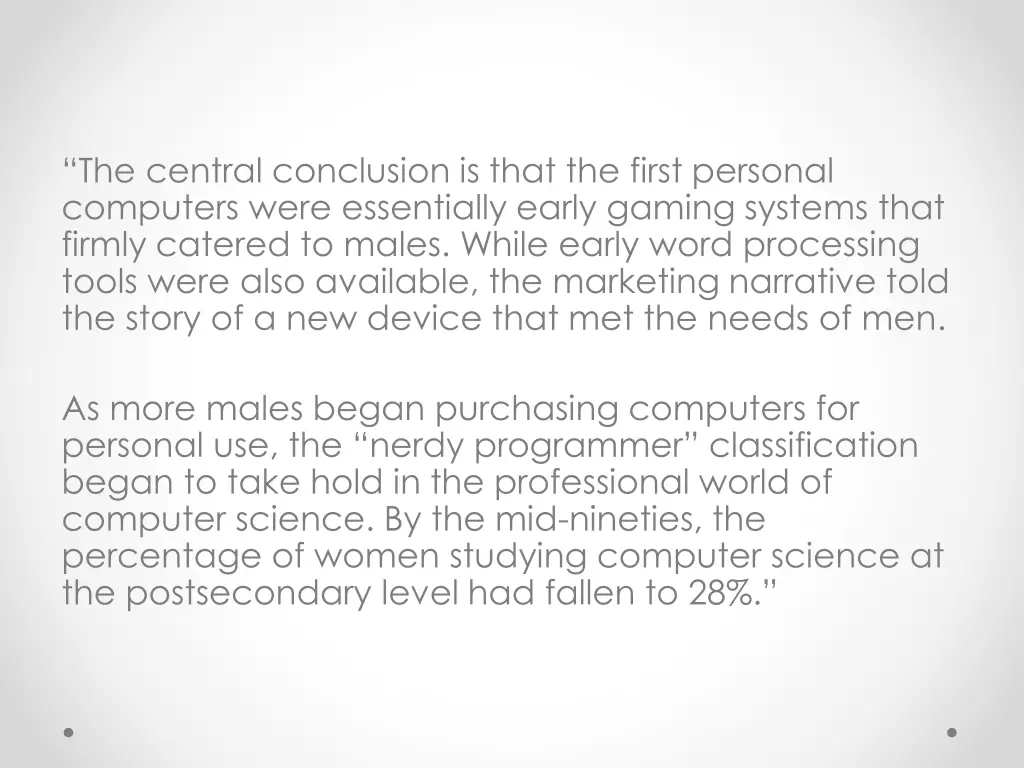 the central conclusion is that the first personal
