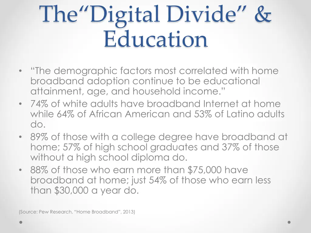the digital divide education