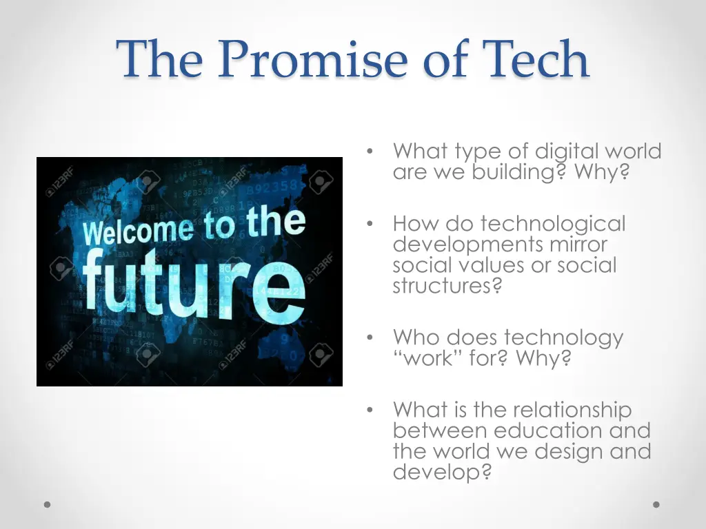 the promise of tech