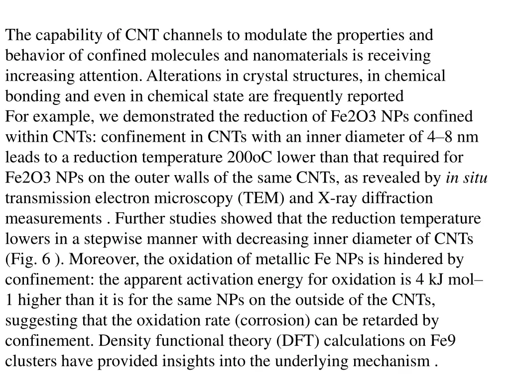 the capability of cnt channels to modulate