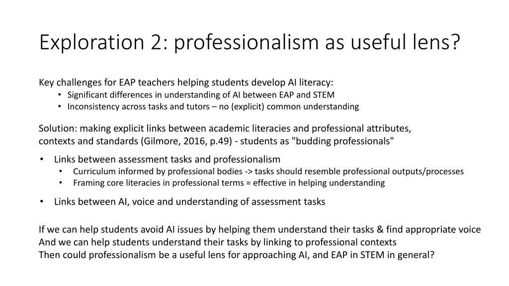 exploration 2 professionalism as useful lens