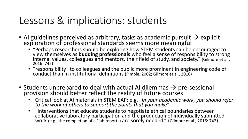 lessons implications students