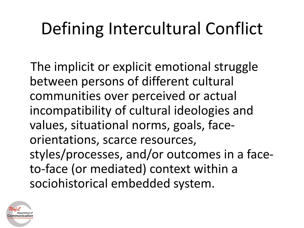 defining intercultural conflict