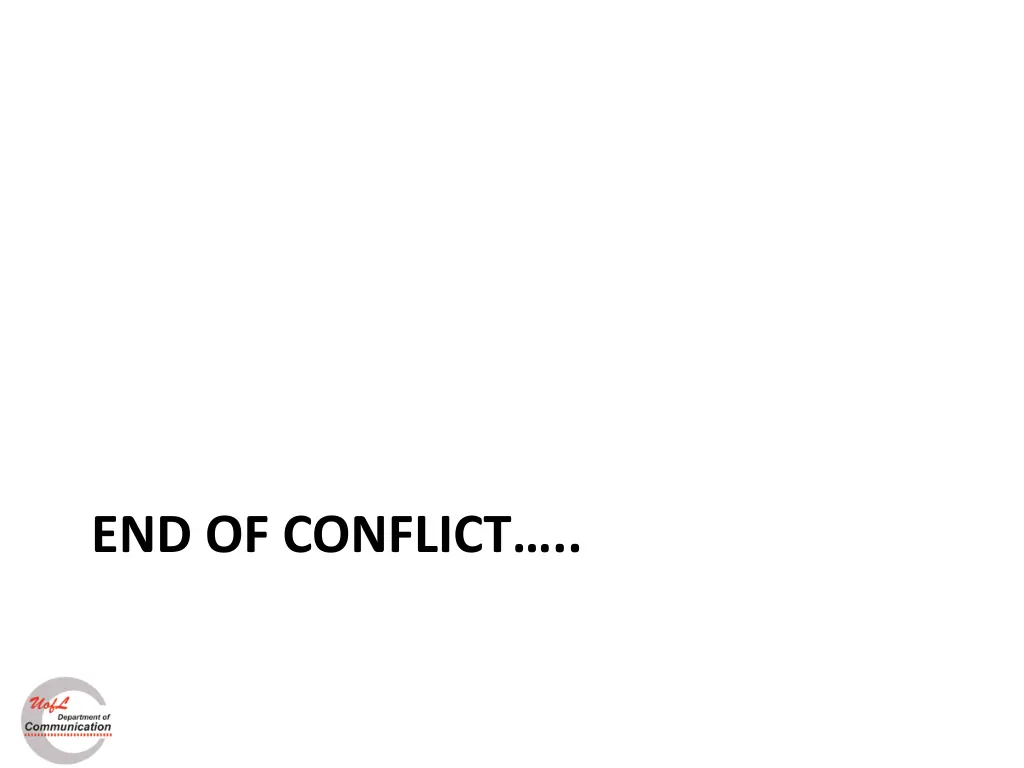 end of conflict