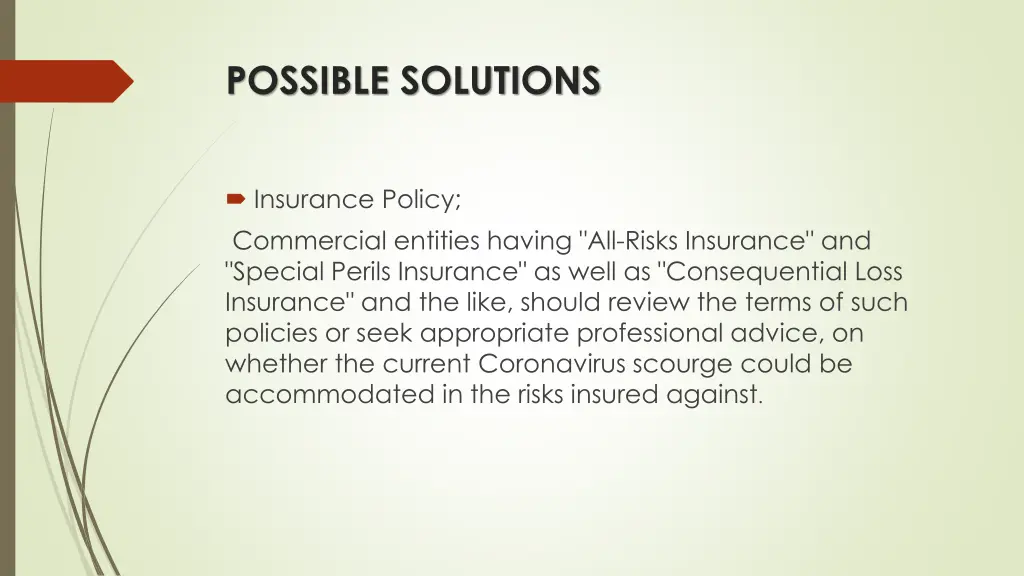 possible solutions 1