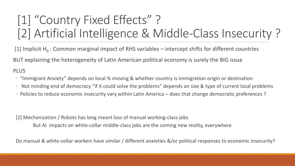 1 country fixed effects 2 artificial intelligence