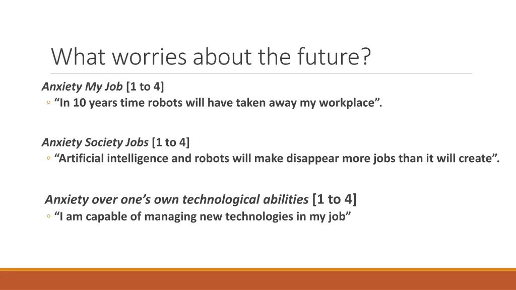 what worries about the future