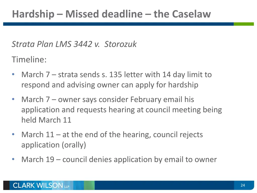 hardship missed deadline the caselaw